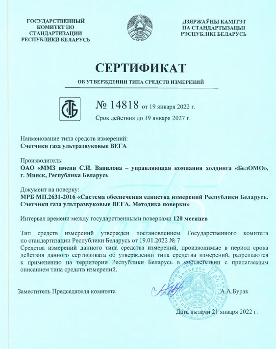 Счетчик газа ВЕГА G-1,6 В